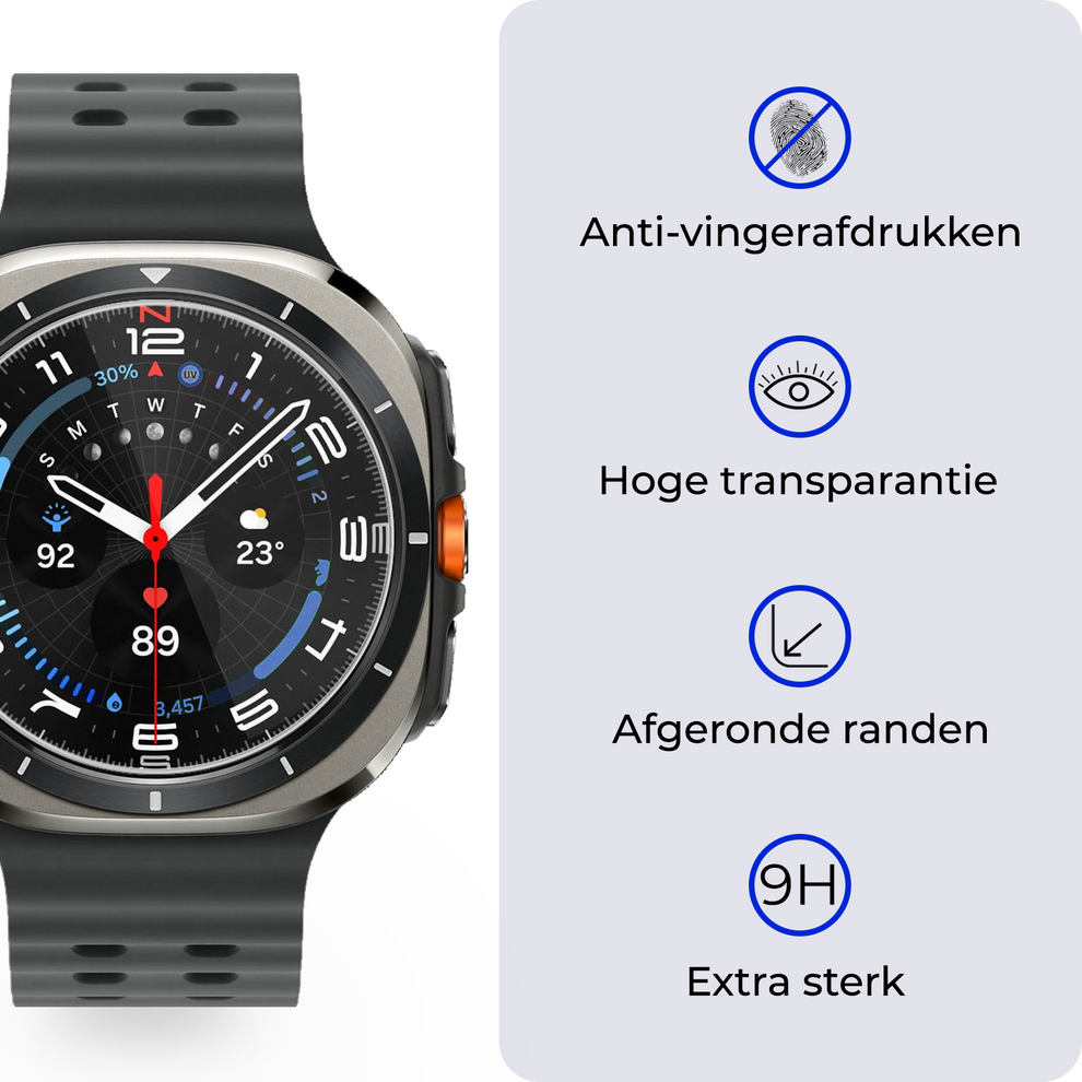 GIOPUEY 3 stuks displaybeschermfolie voor Polar Vantage V3 [volledige afdekking] dun composietmateriaal [krasbestendig] [anti-luchtbellen] - transparant