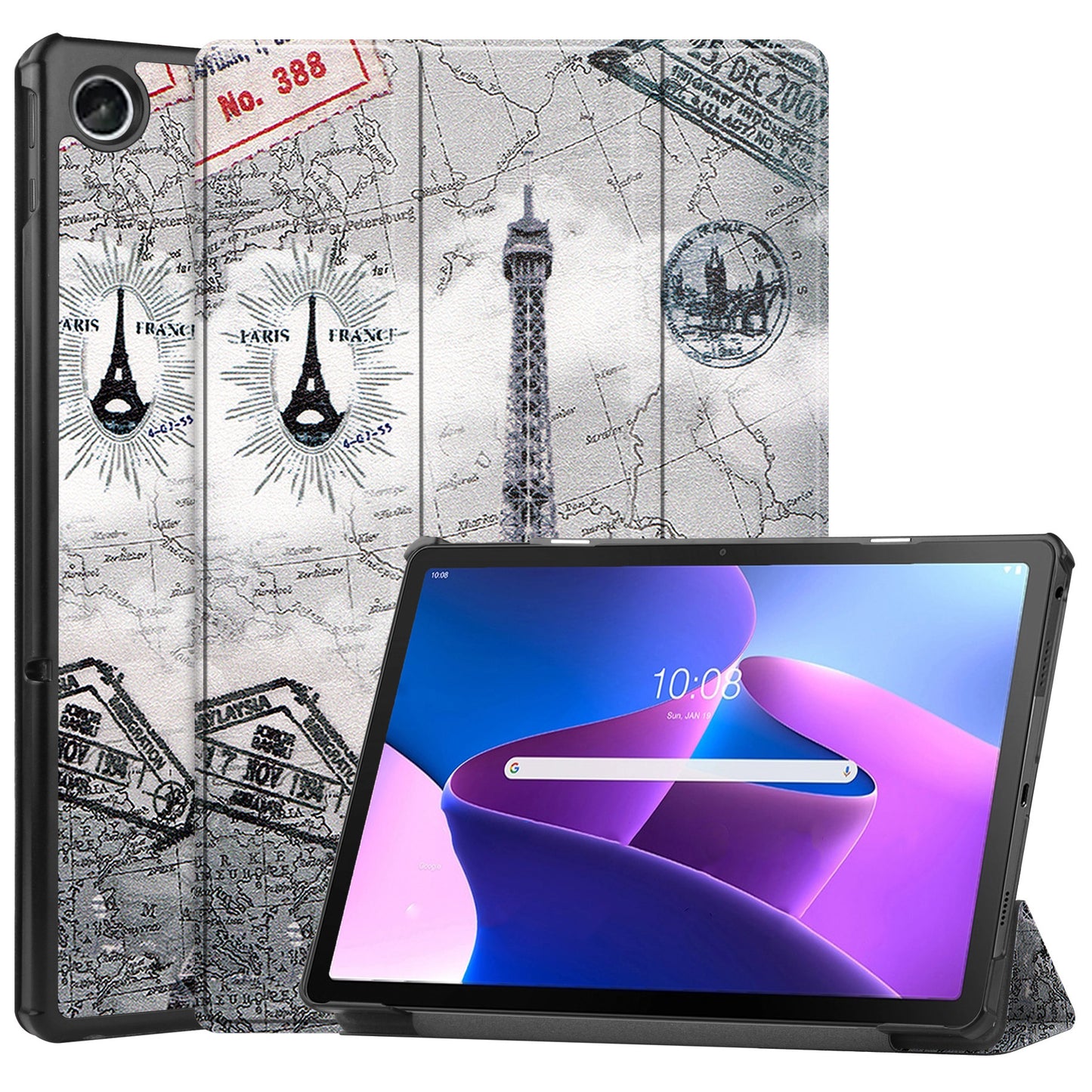 Lenovo Tab M10 Plus 3rd Gen Hoesje Book Case - Eiffeltoren