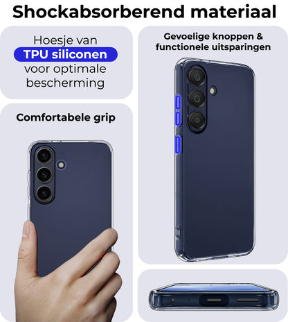 Samsung A25 Hoesje Siliconen Backcover Lichtgewicht - Transparant