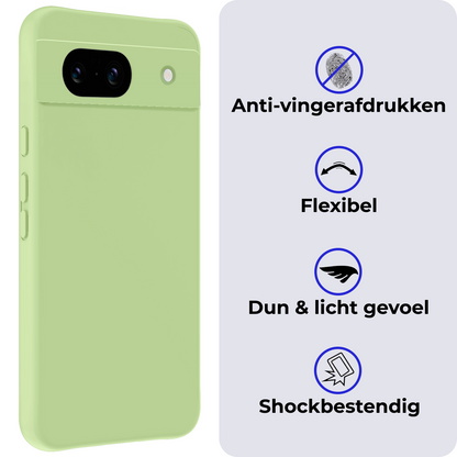 Google Pixel 8a Hoesje Siliconen Backcover Lichtgewicht - Groen