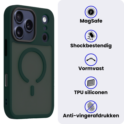 iPhone 17 Pro Hoesje Geschikt voor Magsafe Backcover Shockproof - Donkergroen