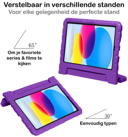 iPad 2022 / 2025 (A16 ) Kinderhoes Shockabsorberend Foam - Paars
