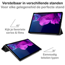 Lenovo Tab P11 Trifold Bookcase Hoes - Zwart
