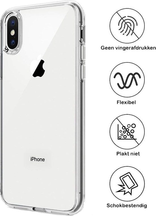 Hoes Geschikt voor iPhone X/Xs Hoes Cover Case - Transparant