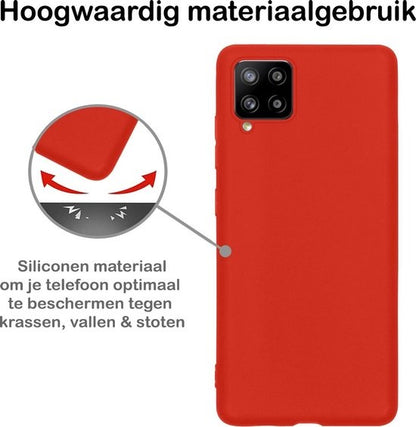 Samsung A12 Hoesje Siliconen Backcover Lichtgewicht - Rood