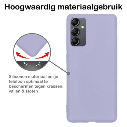 Samsung A14 Hoesje Siliconen Backcover Lichtgewicht - Lila