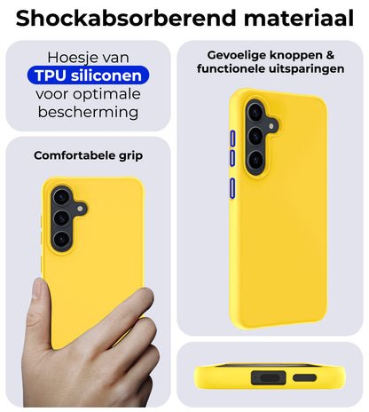 Samsung S23 FE Hoesje Siliconen Backcover Lichtgewicht - Geel
