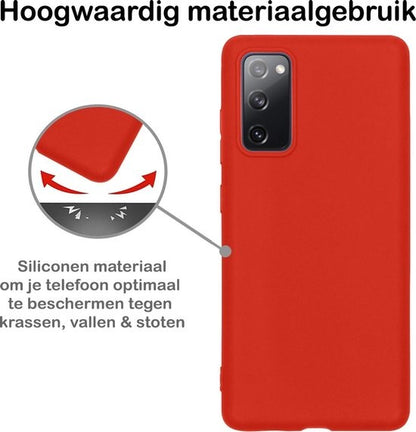 Samsung S20 FE Hoesje Siliconen Backcover Lichtgewicht - Rood