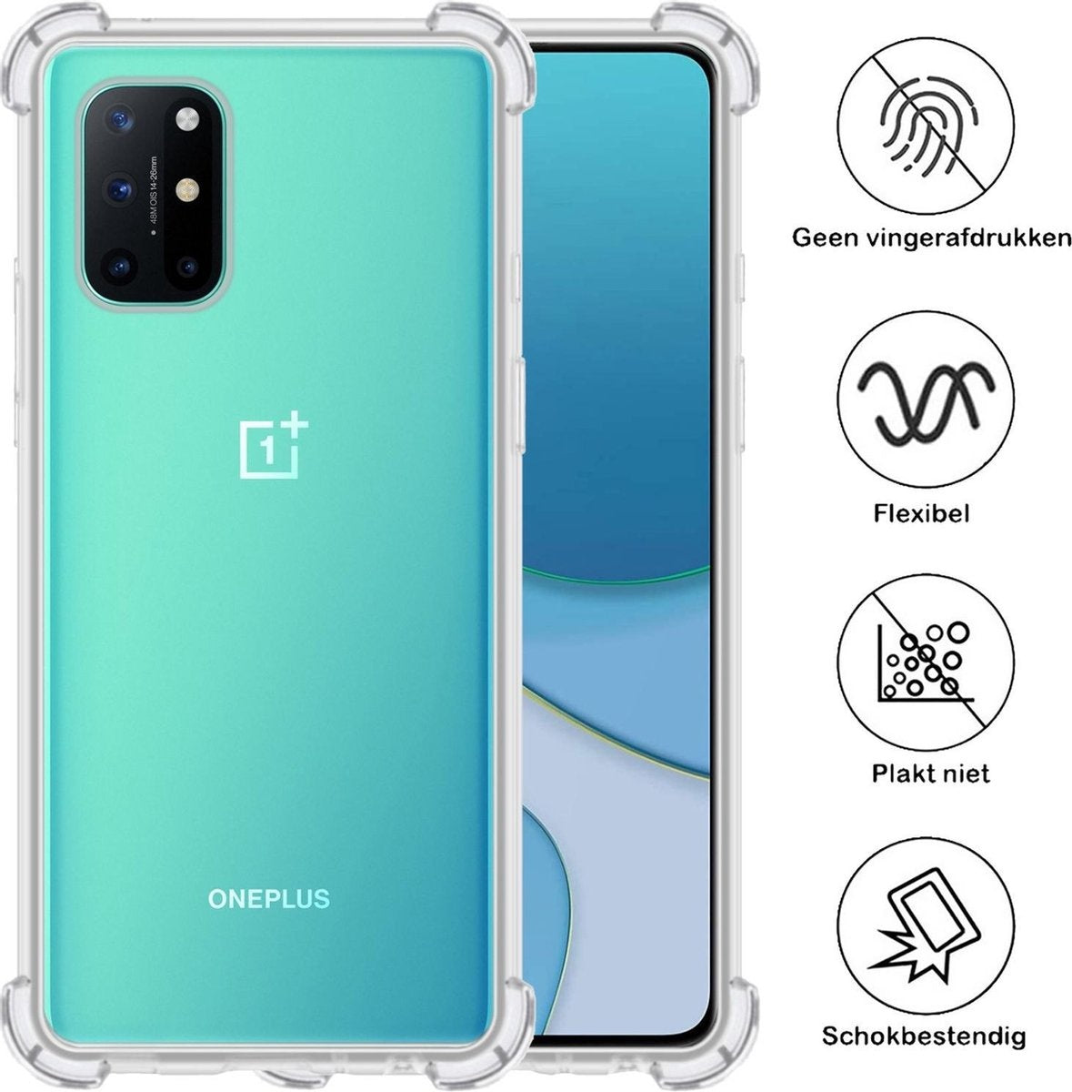 OnePlus 8T Hoesje Shock Proof Siliconen - Transparant