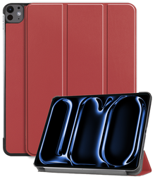 iPad Pro 2024 (11 inch) Trifold Bookcase Hoes - Donkerrood