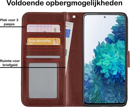 Samsung S20 FE Hoesje Book Case Kunstleer - Bruin