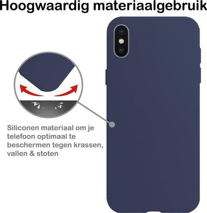 iPhone Xs Hoesje Siliconen Backcover Lichtgewicht - Donkerblauw