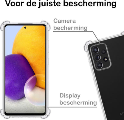 Samsung A72 Hoesje Shockproof Backcover Siliconen - Transparant