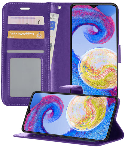 Samsung A04s Hoesje Bookcase Cover met Kaarthouder - Paars
