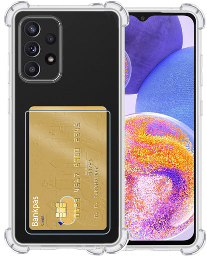 Samsung A23 Hoesje Kaarthouder Backcover Shockproof - Transparant