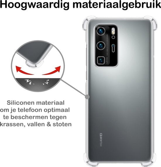 Huawei P40 Pro Hoesje Shock Proof Siliconen - Transparant