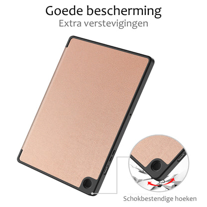 Samsung Galaxy Tab A9 Plus Trifold Bookcase Hoes - Rosé goud