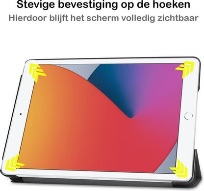 iPad 10.2 2020 Trifold Bookcase Hoes - Zwart
