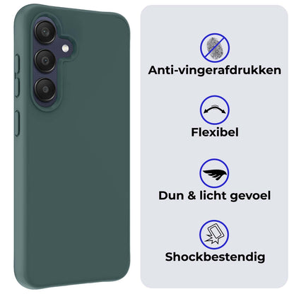 Samsung A25 Hoesje Siliconen Backcover Lichtgewicht - Donkergroen
