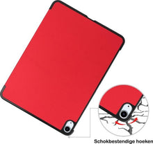 iPad Air 2020 Trifold Bookcase Hoes met Penhouder voor Apple Pen - Rood