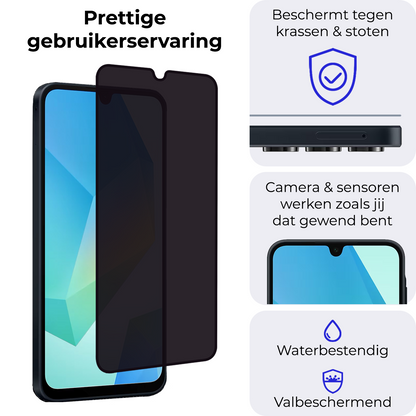 Samsung A16 Screenprotector Gehard Glas - Privacy