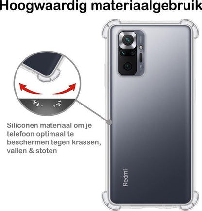 Xiaomi Redmi Note 10 Pro Hoesje Shockproof Backcover Siliconen - Transparant