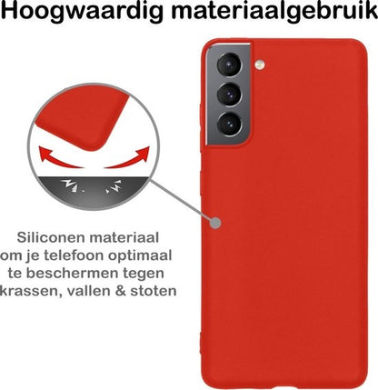 Samsung S21 Hoesje Siliconen Backcover Lichtgewicht - Rood