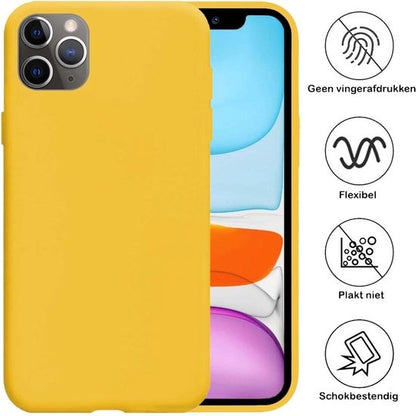iPhone 11 Pro Max Hoesje Siliconen Backcover Lichtgewicht - Geel