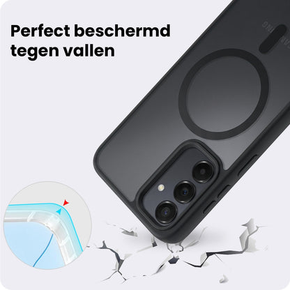 Samsung A35 Hoesje Geschikt voor Magsafe Backcover Shockproof - Zwart