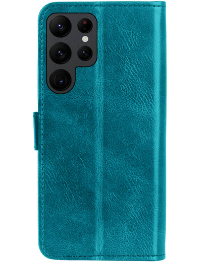 Samsung S22 Ultra Hoesje Book Case Kunstleer - Turquoise