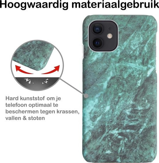 iPhone 12 Mini Hoesje Marmer - Groen