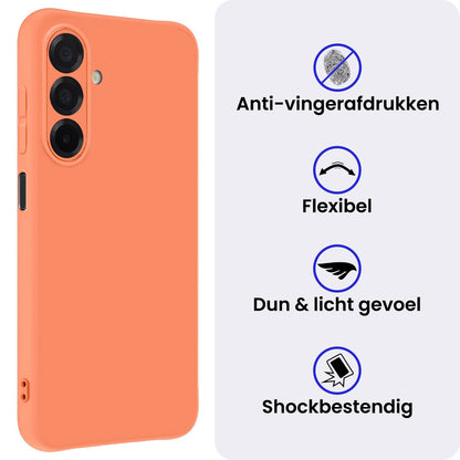 Samsung A17 Hoesje Siliconen Backcover Lichtgewicht - Perzik