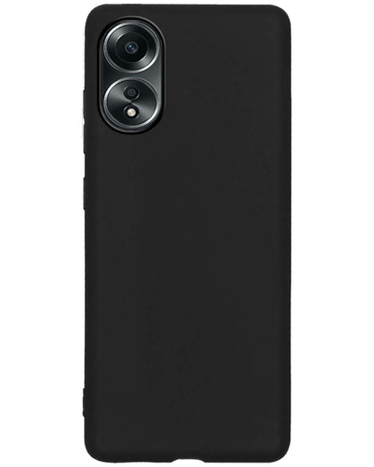 OPPO A58 Hoesje Siliconen Backcover Lichtgewicht - Zwart