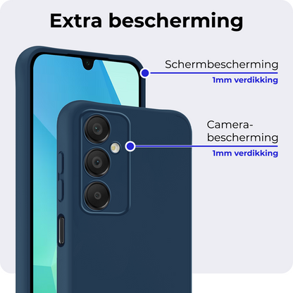 Samsung A16 Hoesje Siliconen Backcover Lichtgewicht - Donkerblauw