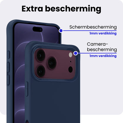 iPhone 18 Pro Max Hoesje Siliconen Backcover Lichtgewicht - Donkerblauw