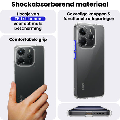 Xiaomi Redmi Note 14 5G Hoesje Siliconen Backcover Lichtgewicht - Transparant