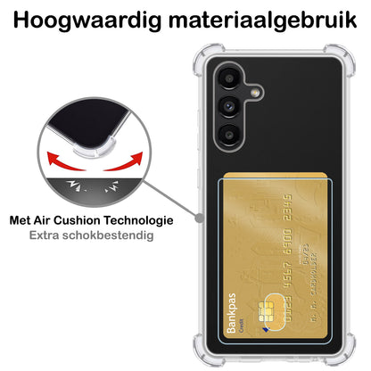 Samsung A04s Hoesje Kaarthouder Backcover Shockproof - Transparant