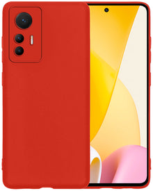 Xiaomi 12 Lite Hoesje Siliconen Backcover Lichtgewicht - Rood