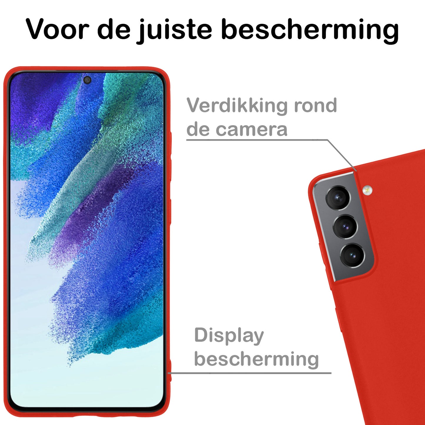 Samsung S21 FE Hoesje Siliconen - Rood