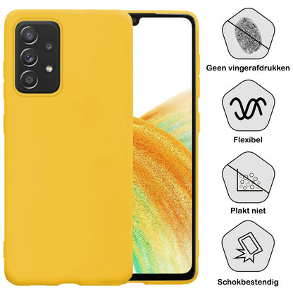 Samsung A33 Hoesje Siliconen Backcover Lichtgewicht - Geel