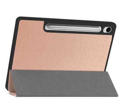 Samsung Galaxy Tab S9 FE Trifold Bookcase Hoes met Penhouder voor S Pen - Rosé goud