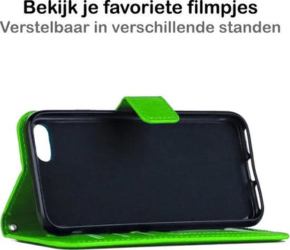 iPhone 8 Hoesje Bookcase Cover met Kaarthouder - Groen