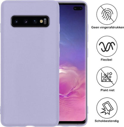 Samsung S10 Hoesje Siliconen Backcover Lichtgewicht - Lila