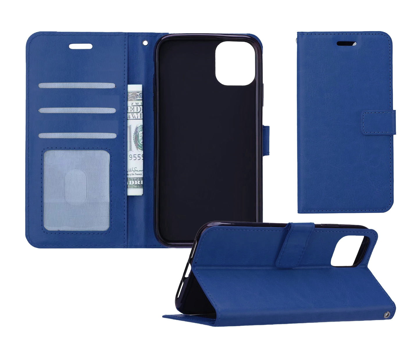 iPhone 11 Pro Max Hoesje Book Case Kunstleer - Donkerblauw