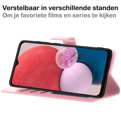 Samsung A13 5G Hoesje Bookcase Cover met Kaarthouder - Lichtroze