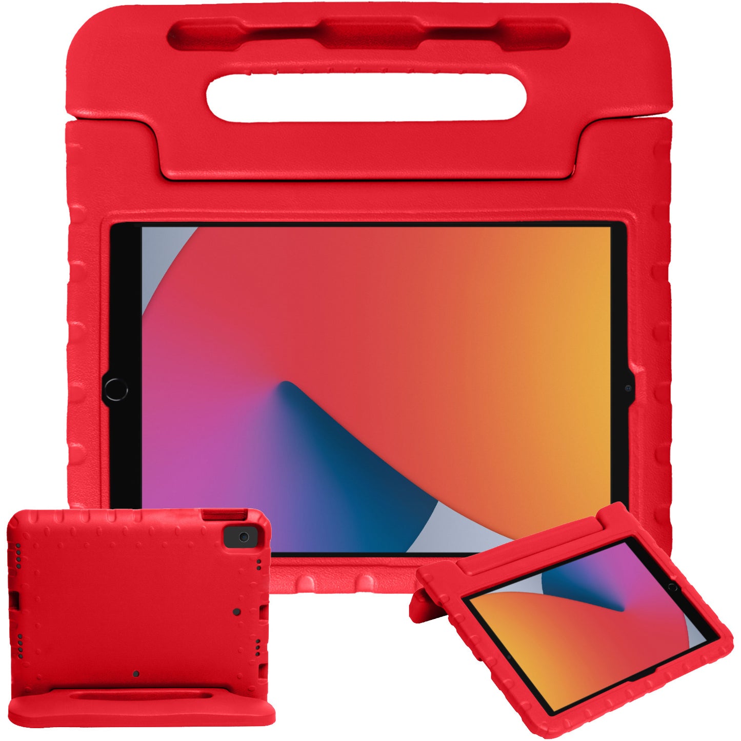 iPad 10.2 2021 Hoesje Kids Cover Bumper - Rood