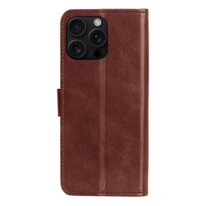 iPhone 16 Pro Hoesje Book Case Kunstleer - Bruin