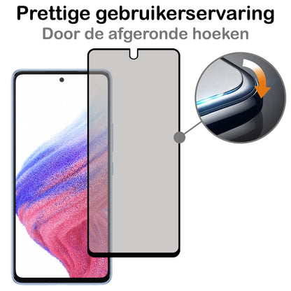 Samsung A53 Screenprotector Gehard Glas - Privacy