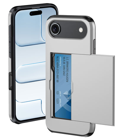 iPhone Air Hoesje Kaarthouder Hard Case Shockproof - Grijs