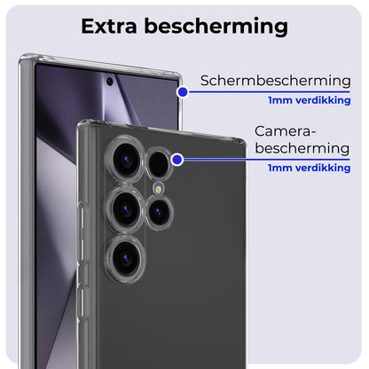 Samsung S24 Ultra Hoesje Siliconen Backcover Lichtgewicht - Transparant